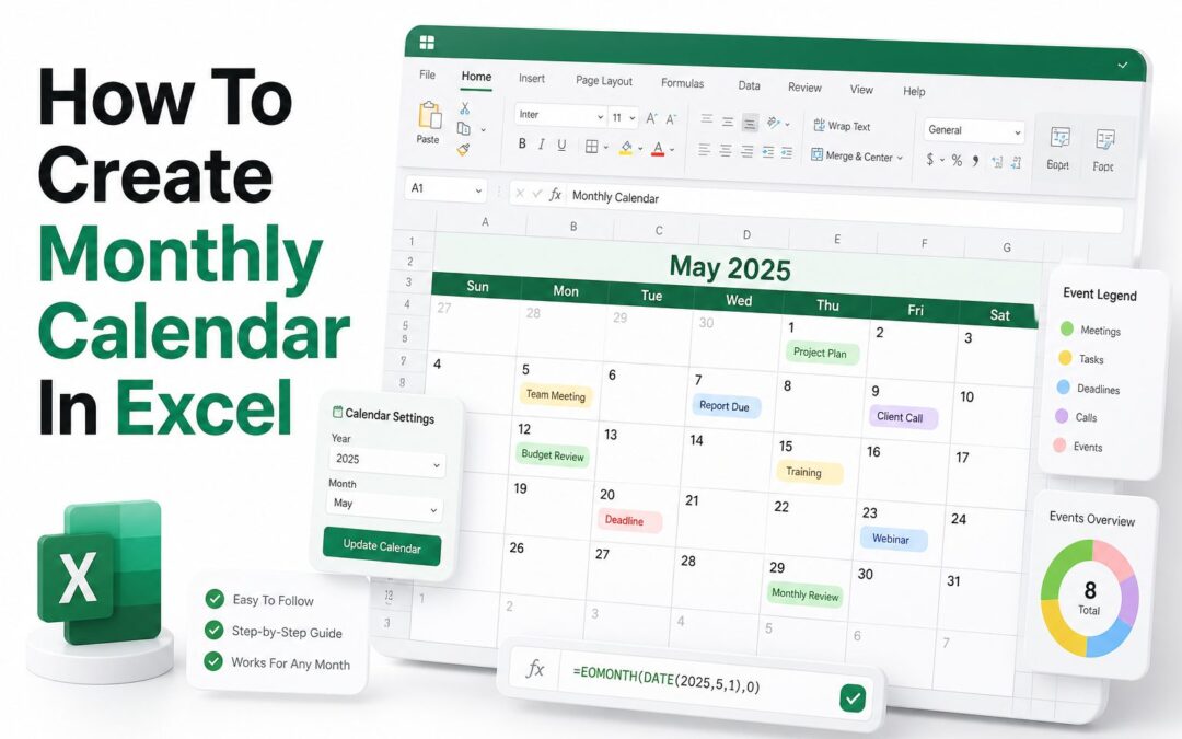 How to Create a Monthly Calendar in Excel: Step-by-Step Guide