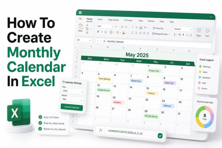 How to Create a Monthly Calendar in Excel: Step-by-Step Guide